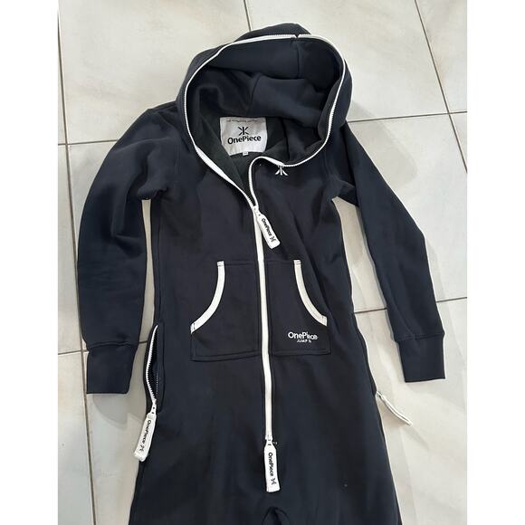 Nordic Way One Piece Jumpsuit Hood Full Zip Pajama Comfy Black Size XXS - Picture 5 of 11